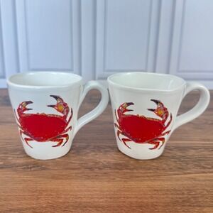 Hudson Grace PAIR of Crab Mugs Made in Italy‎